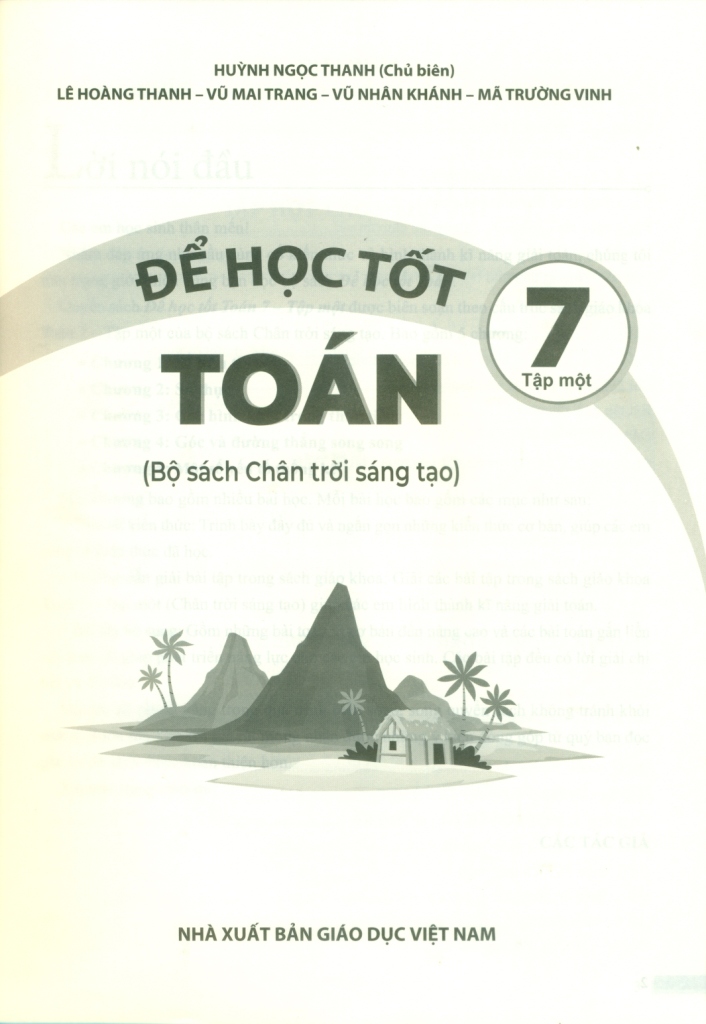 ĐỂ HỌC TỐT TOÁN LỚP 7 - TẬP 1 (Bộ sách Chân trời sáng tạo)